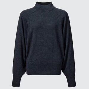 Uniqlo U Merino Blend Volume Long Sleeve Sweater Blue Small